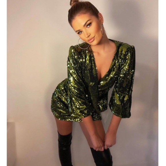 LAST 1!🔥ZARA SEQUIN WRAP DRESS - Picture 9 of 16